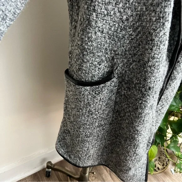 Tart Marled Grey Knit Long Open Cardigan Jacket Medium - Picture 5 of 9